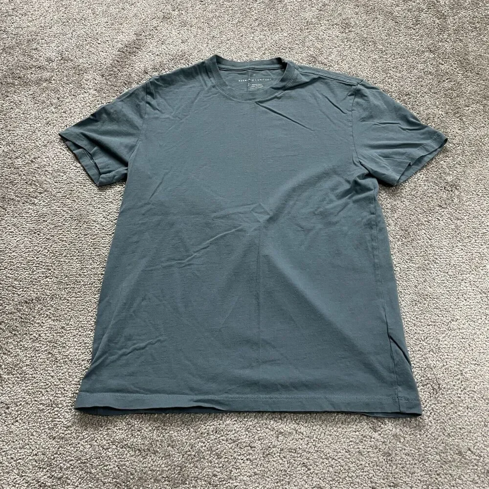 Everlane Basic Crew Neck T-Shirt Unisex XS Blue Short Sleeve Cotton Casual Tee - Picture 1 of 9